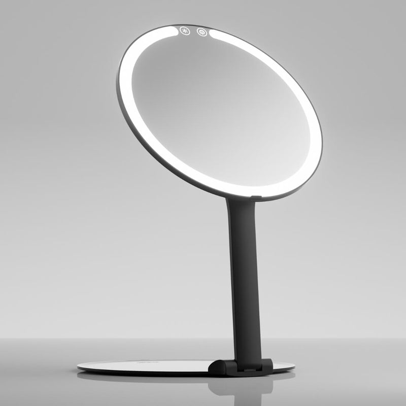 Fancii Abigail Travel Mirror with Lights Black None Without 10x Magnifying Mirror