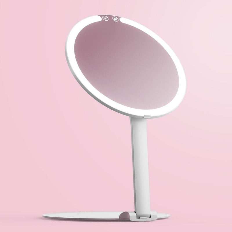 Fancii Abigail Travel Mirror with LED Lights Hero Extended White None Without 10x Magnifying Mirror Ultimate Mirror Bundle Bedazzled