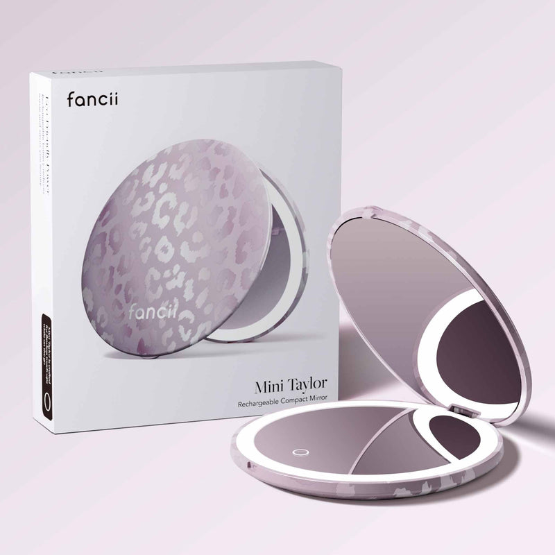 Mini Taylor LED Compact Mirror | Cosmic Leopard