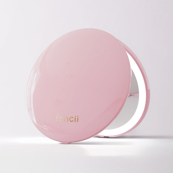 Fancii Mini Taylor Lighted Led Compact with 1x and 10x Magnification Petal Pink