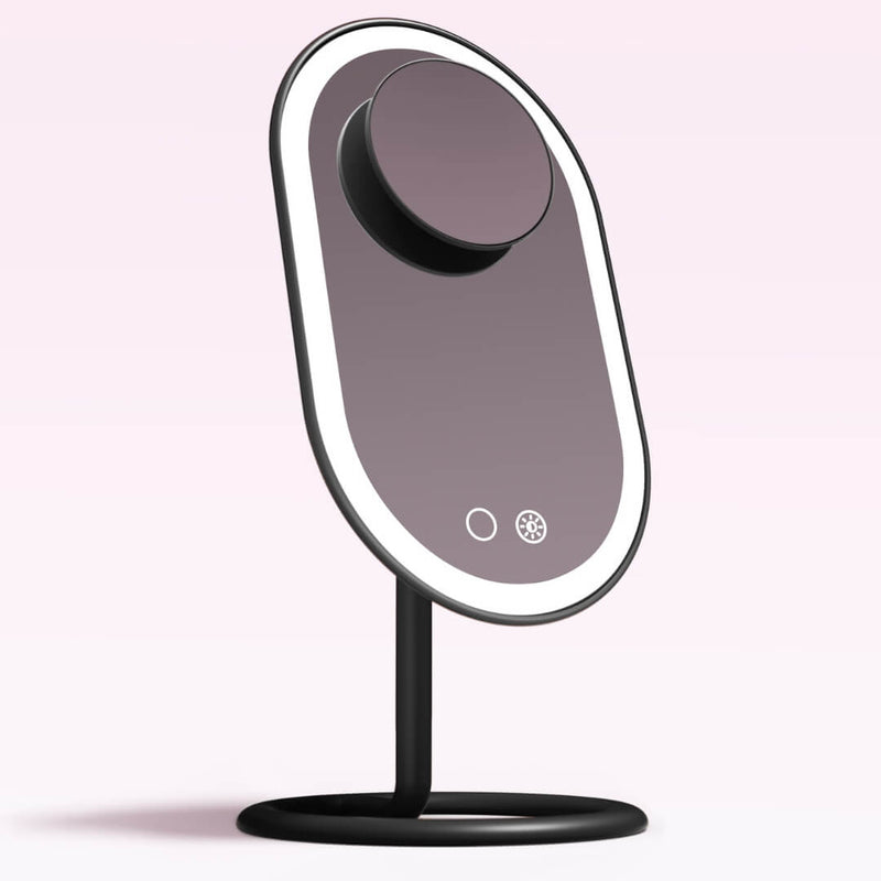 Fancii Vera Vanity Mirror with LED Lights & Lara 10X Magnifying Mirror in Black