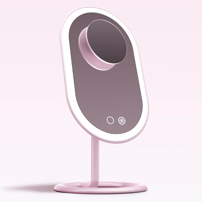 Fancii Vera LED Lighted Vanity Makeup Mirror & Lara 10X Magnifying Mirror in Pink